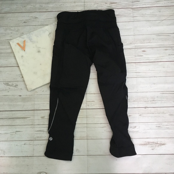 lululemon womens 2 chase me crop II black leggings - Picture 3 of 4